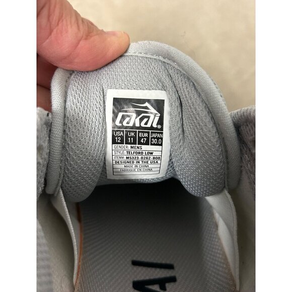 Lakai Telford Low Mens Skate Shoes Size 12 Gray & White Suede & Mesh *Read - Picture 2 of 15